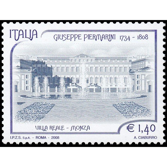 Italia Italy 2979 2008 Personalidades Arquitectura Giuseppe Piermarini MNH Italia Italy 2979 2008 Personalidades Arquitectura Giuseppe Piermarini MNH