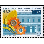 Italia Italy 2980 2008 Instituciones Consejo Nacional de Economía y Trabajo CNEL MNH