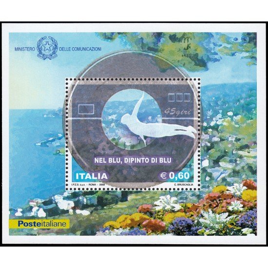 Italia Italy HB 45 2008 Canción popular Nel blu dipinto di blu MNH Italia Italy HB 45 2008 Canción popular Nel blu dipinto di blu MNH