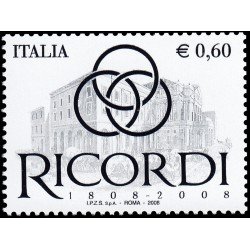 Italia Italy 2984 2008 200 aniv. Casa Ricordi edición musical MNH Italia Italy 2984 2008 200 aniv. Casa Ricordi edición musical MNH