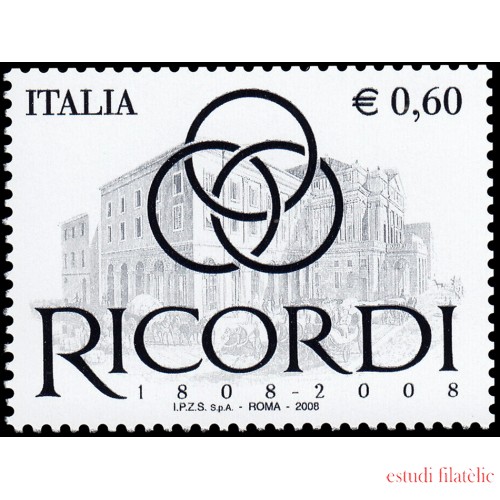 Italia Italy 2984  2008 200 aniv. Casa Ricordi edición musical MNH