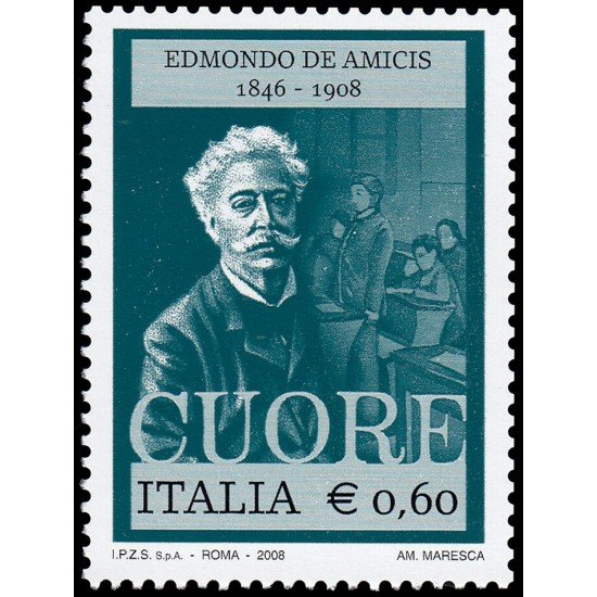 Italia Italy 2988 2008 Personalidades Literatura Edmondo de Amicis MNH Italia Italy 2988 2008 Personalidades Literatura Edmondo de Amicis MNH