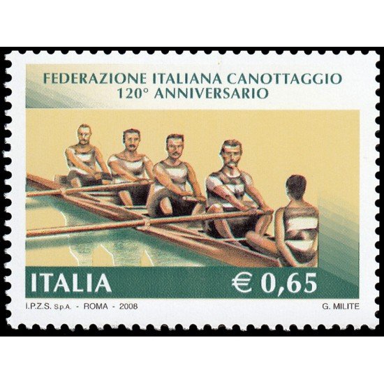 Italia Italy 2991 2008 Deporte 120 aniv. Federación italiana de remo MNH Italia Italy 2991 2008 Deporte 120 aniv. Federación italiana de remo MNH
