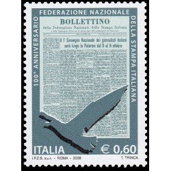 Italia Italy 2995 2008 100 aniv. Federación de Prensa Nacional italiana MNH Italia Italy 2995 2008 100 aniv. Federación de Prensa Nacional italiana MNH
