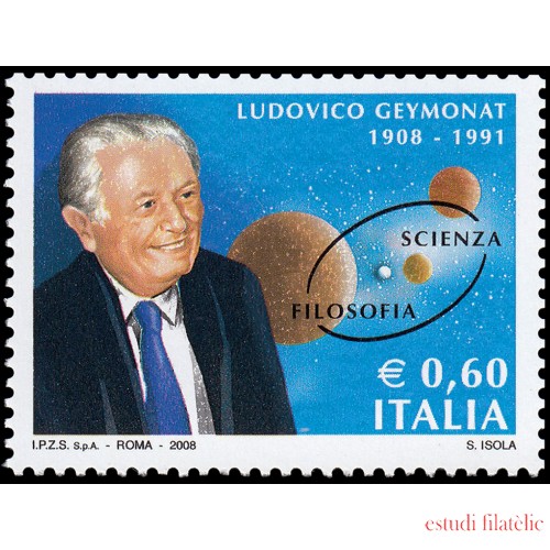 Italia Italy 2997 2008 Personalidades Matemáticas Ludovico Geymonat MNH