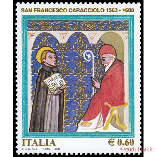 Italia Italy 3006 2008 Personalidades Religión San Francisco de Caracciolo MNH
