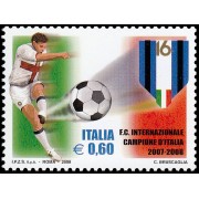 Italia Italy 3010 2008 Deporte Club de Fútbol Internacional campeón de Italia 2007-8 MNH