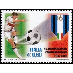 Italia Italy 3010 2008 Deporte Club de Fútbol Internacional campeón de Italia 2007-8 MNH Italia Italy 3010 2008 Deporte Club de Fútbol Internacional campeón de Italia 2007-8 MNH