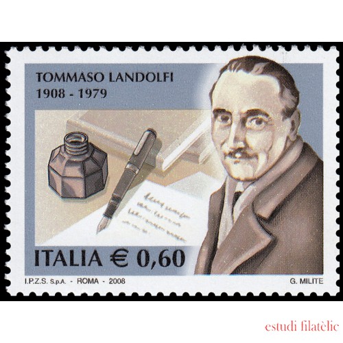Italia Italy 3016 2008 Personalidades Literatura Tommaso Landolfi MNH