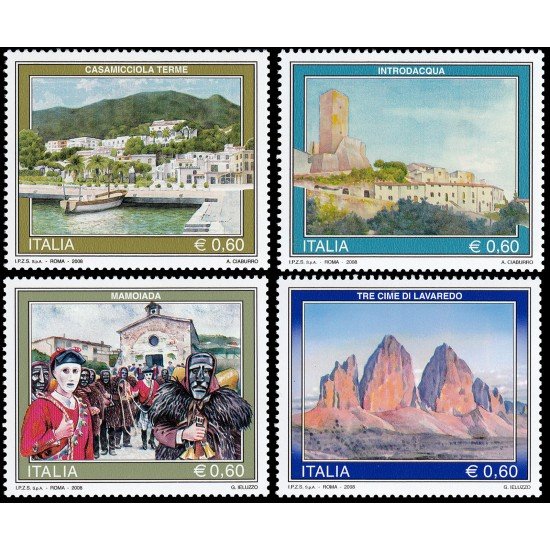 Italia Italy 3017/20 2008 Turismo Termas Casamicciola, Introdacqua, Mamoiada, Tres picos de Lavaredo MNH Italia Italy 3017/20 2008 Turismo Termas Casamicciola, Introdacqua, Mamoiada, Tres picos de Lavaredo MNH