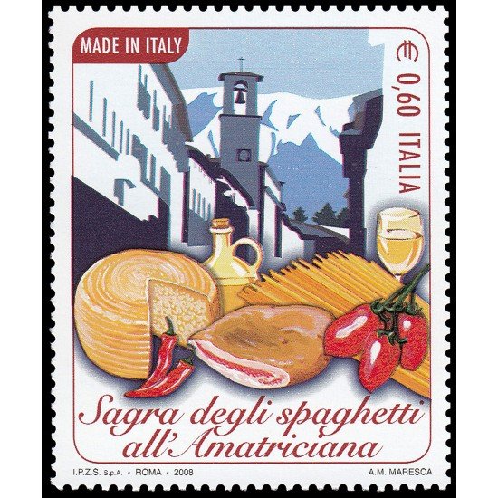 Italia Italy 3022 2008 Productos de Italia Espaguetis de Amatrice MNH Italia Italy 3022 2008 Productos de Italia Espaguetis de Amatrice MNH