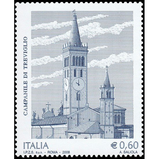 Italia Italy 3023 2008 Patrimonio Artístico y Cultural Campanario de Treviglio MNH Italia Italy 3023 2008 Patrimonio Artístico y Cultural Campanario de Treviglio MNH