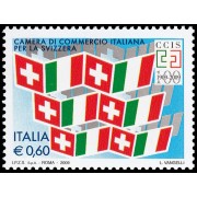 Italia Italy 3052 2009 100 aniv. Cámara de Comercio con Suiza MNH