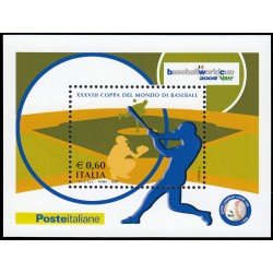 Italia Italy HB 47 2009 XXXVIII Copa del Mundo de Béisbol MNH Italia Italy HB 47 2009 XXXVIII Copa del Mundo de Béisbol MNH
