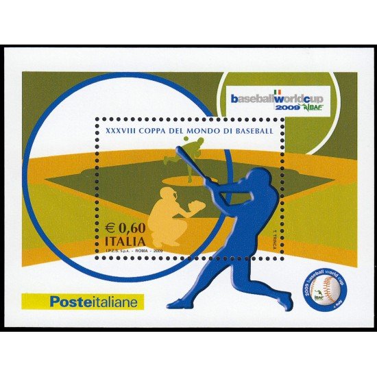 Italia Italy HB 47 2009 XXXVIII Copa del Mundo de Béisbol MNH Italia Italy HB 47 2009 XXXVIII Copa del Mundo de Béisbol MNH