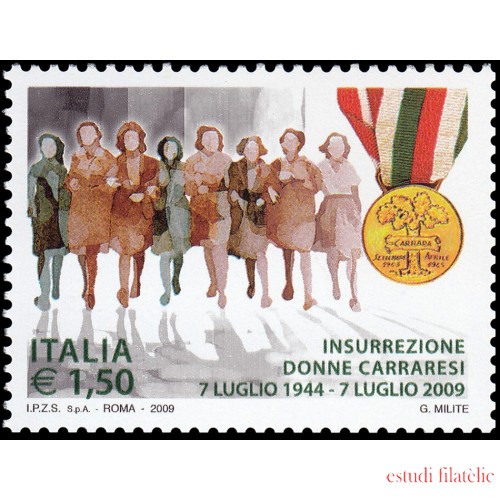 Italia Italy 3071 2009 65 aniv. de la insurrección de las mujeres de Carrara MNH