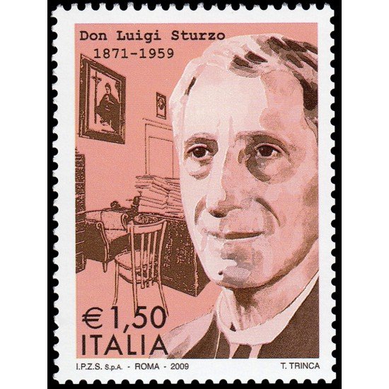 Italia Italy 3092 2009 Personalidades Religión y política Luigi Sturzo MNH