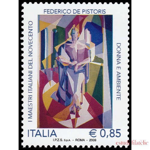 Italia Italy 3116 2009 Personalidades Artistas italianos del siglo XX Mujer y Ambiente de Federico de Pistoris MNH
