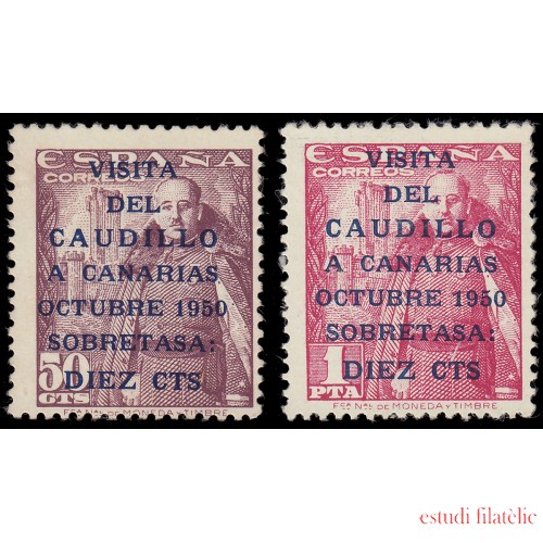 España Spain 1088/89 1951 General Franco Viaje Caudillo a Canarias 
