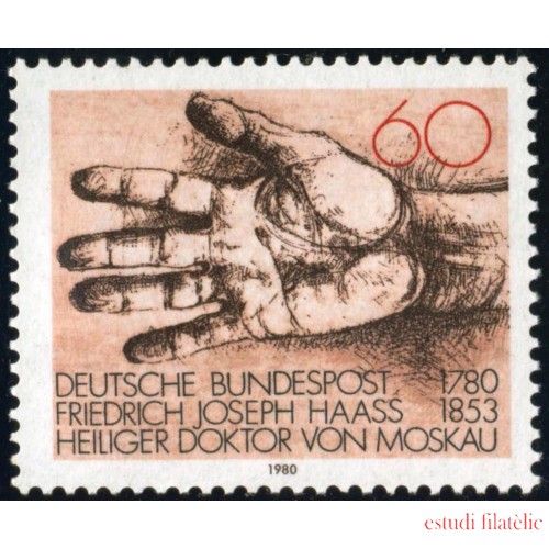 MED/S Alemania Federal  Germany  Nº 902  1980 200 Aniv. de Fiedrich Joseph Haas Lujo