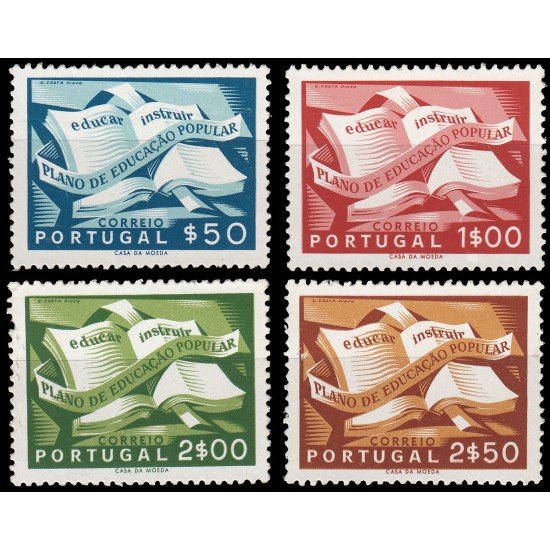 Portugal 807/10 1954 Campaña de Educación popular MNH Portugal 807/10 1954 Campaña de Educación popular MNH
