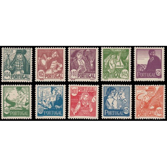 Portugal 616/25 1941 Trajes Regionales MNH Portugal 616/25 1941 Trajes Regionales MNH