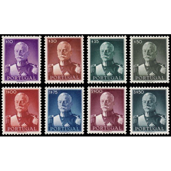 Portugal 663/70 1945 Presidente Carmona MH Portugal 663/70 1945 Presidente Carmona MH