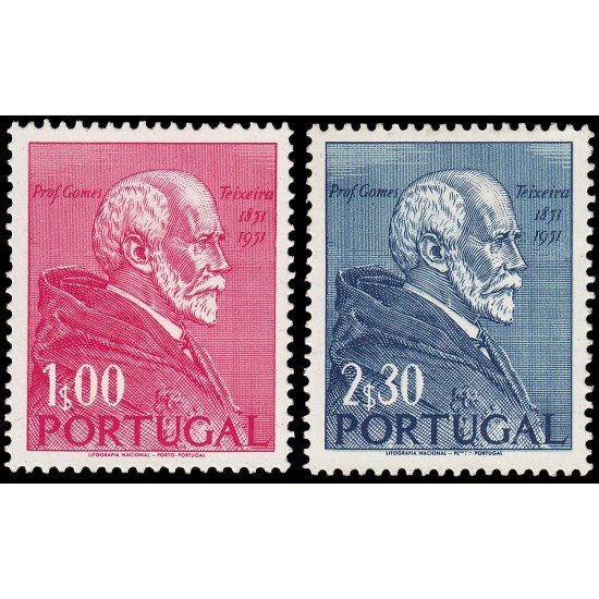Portugal 764/65 1952 100 aniv. Nacimiento del profesor Gomes Teixeira MNH Portugal 764/65 1952 100 aniv. Nacimiento del profesor Gomes Teixeira MNH