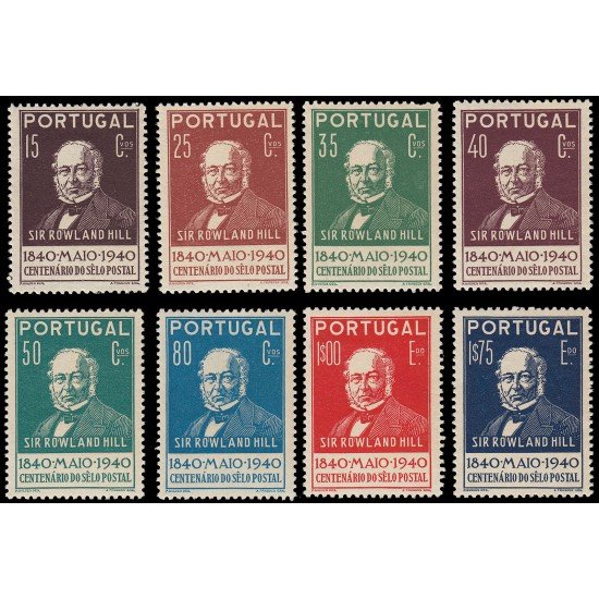 Portugal 600/07 1940 100 aniv. del sello Retrato de Sir Rowland Hill MNH Portugal 600/07 1940 100 aniv. del sello Retrato de Sir Rowland Hill MNH