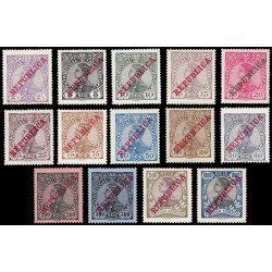 Portugal 168/81 1910 Sellos de 1910 con sobrecarga roja MH Portugal 168/81 1910 Sellos de 1910 con sobrecarga roja MH