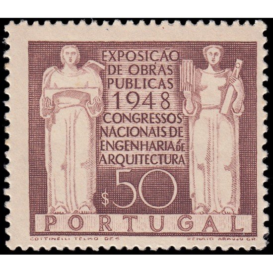 Portugal 706 1948 Exposición de Obras públicas y Congreso nacional de ingenieros y arquitectos MNH Portugal 706 1948 Exposición de Obras públicas y Congreso nacional de ingenieros y arquitectos MNH