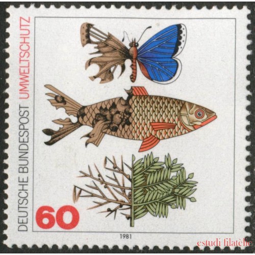 FAU5/S Alemania Federal  Germany  Nº 919  1981 Protección naturaleza Fauna y flora