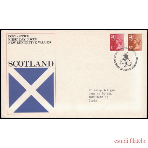 Gran Bretaña 807/12 (de la serie) 1976 SPD FDC Serie Reina Isabel II  Escocia Sobre primer día Philatelic Bureau