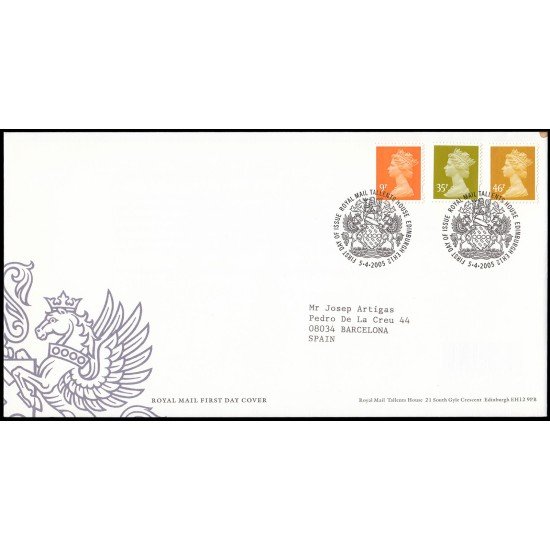 Gran Bretaña 2637/39 2005 SPD FDC Serie Reina Isabel II Sobre primer día Tallent Gran Bretaña 2637/39 2005 SPD FDC Serie Reina Isabel II Sobre primer día Tallent
