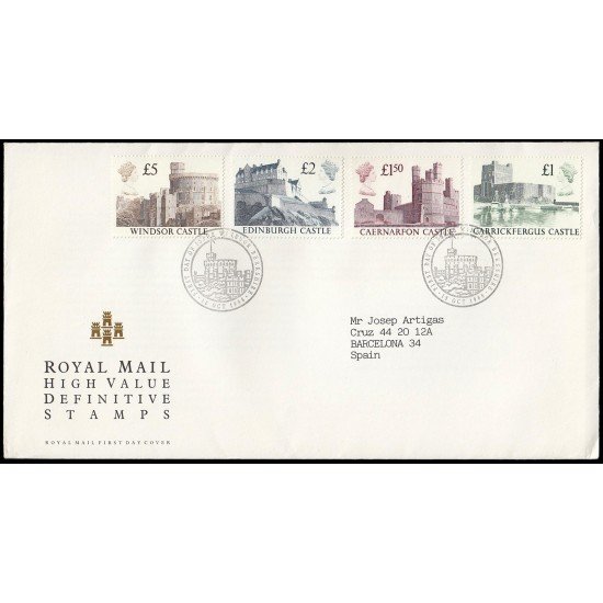 Gran Bretaña 1340/43 1988 SPD FDC Castillos Británicos Sobre primer día Windsor Gran Bretaña 1340/43 1988 SPD FDC Castillos Británicos Sobre primer día Windsor