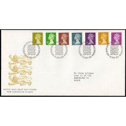 Gran Bretaña 1561/67 1991 SPD FDC Serie Reina Isabel II Sobre primer día Philatelic Bureau Gran Bretaña 1561/67 1991 SPD FDC Serie Reina Isabel II Sobre primer día Philatelic Bureau