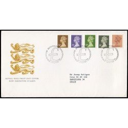 Gran Bretaña 1140/44 1984 SPD FDC Serie Reina Isabel II Sobre primer día Philatelic Bureau Gran Bretaña 1140/44 1984 SPD FDC Serie Reina Isabel II Sobre primer día Philatelic Bureau