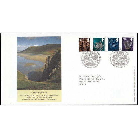 Gran Bretaña 2498/01 2003 SPD FDC Serie Regional Gales Sobre primer día Tallents House Gran Bretaña 2498/01 2003 SPD FDC Serie Regional Gales Sobre primer día Tallents House