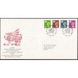 Gran Bretaña 1579/90 (de la serie) 1991 SPD FDC Serie Reina Isabel II Gales Sobre primer día Cardiff Gran Bretaña 1579/90 (de la serie) 1991 SPD FDC Serie Reina Isabel II Gales Sobre primer día Cardiff