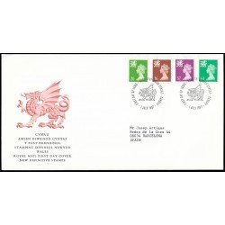 Gran Bretaña 1976/87 (de la serie) 1997 SPD FDC Serie Reina Isabel II Sobre primer día Cardiff Gran Bretaña 1976/87 (de la serie) 1997 SPD FDC Serie Reina Isabel II Sobre primer día Cardiff