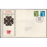 Gran Bretaña 774/79 (de la serie) 1976 SPD FDC Serie Reina Isabel II Gales  Sobre primer día Cardiff