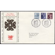 Gran Bretaña 846/54 (de la serie) 1978 SPD FDC Serie Reina Isabel II Gales  Sobre primer día Cardiff