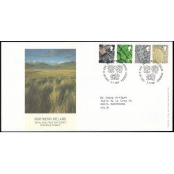Gran Bretaña 2236/39 2001 SPD FDC Serie Regional Irlanda del Norte Sobre primer día Philatelic Bureau Gran Bretaña 2236/39 2001 SPD FDC Serie Regional Irlanda del Norte Sobre primer día Philatelic Bureau
