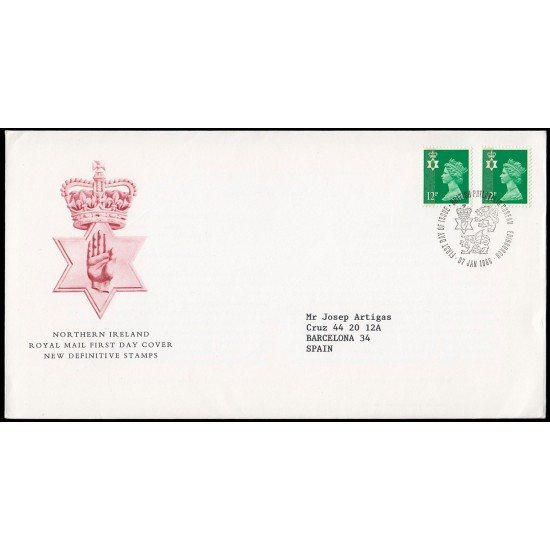 Gran Bretaña 1207 1986 SPD FDC Serie Reina Isabel II Irlanda del Norte Sobre primer día Philatelic Bureau Gran Bretaña 1207 1986 SPD FDC Serie Reina Isabel II Irlanda del Norte Sobre primer día Philatelic Bureau