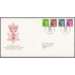Gran Bretaña 1579/90 (de la serie) 1991 SPD FDC Serie Reina Isabel II Irlanda del Norte Sobre primer día Belfast Gran Bretaña 1579/90 (de la serie) 1991 SPD FDC Serie Reina Isabel II Irlanda del Norte Sobre primer día Belfast