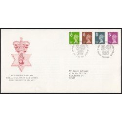 Gran Bretaña 1579/90 (de la serie) 1991 SPD FDC Serie Reina Isabel II Irlanda del Norte Sobre primer día Philatelic Bureau Gran Bretaña 1579/90 (de la serie) 1991 SPD FDC Serie Reina Isabel II Irlanda del Norte Sobre primer día Philatelic Bureau