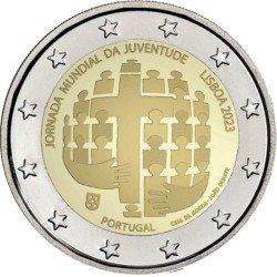 Portugal 2023 2 € euros conmemorativos Jornada Mundial de la Juventud Portugal 2023 2 € euros conmemorativos Jornada Mundial de la Juventud