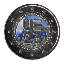 España 2023 2 € euros conmemorativos Color Presidencia Española UE España 2023 2 € euros conmemorativos Color Presidencia Española UE