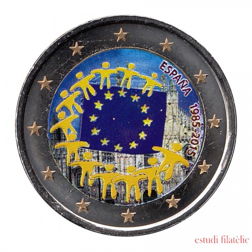 España 2015 2 € euros conmemorativos Color XXX Aniversario bandera