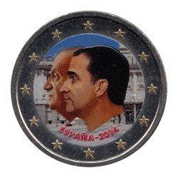 España 2014 2 € euros conmemorativos Color J Carlos I Felipe VI Cambio jefatura Estado España 2014 2 € euros conmemorativos Color J Carlos I Felipe VI Cambio jefatura Estado